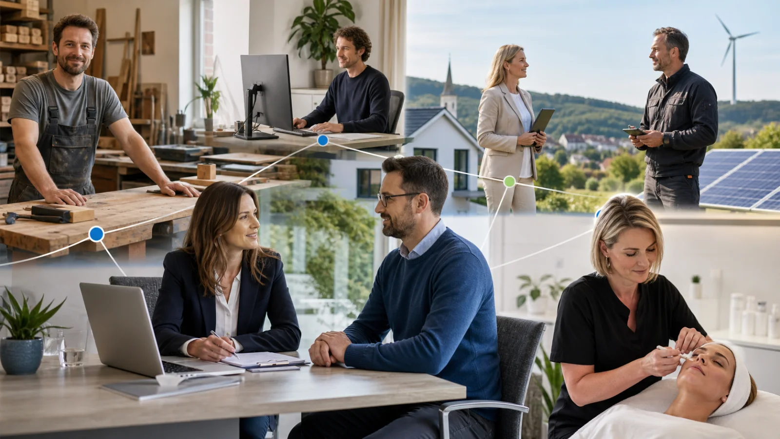 Regionale Unternehmen aus Handwerk, Beratung, Energie und Beauty arbeiten in einem Empfehlungsnetzwerk zusammen